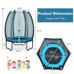 Costway 4ft Kids Trampoline Recreational Bounce Jumper W/Enclosure Net Outdoor Indoor -LITTLE TIKES Shop GUEST 3ec850cd 85c9 4a68 804d acef404f59a0