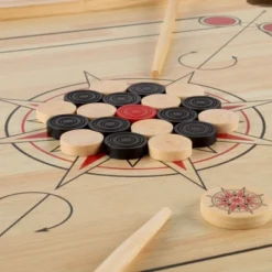 Toy Time Classic Carrom Strike-and-Pocket Tabletop Board Game With Cue Sticks, Coins, And Striker - Pine -LITTLE TIKES Shop GUEST 3f3241c6 a62b 40e7 88ac 9c7f0c2f6dac