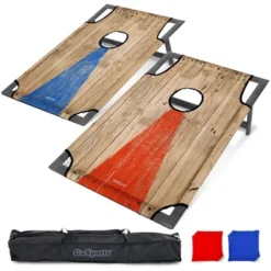 GoSports Portable PVC Framed Cornhole Toss Game Set With 8 Bean Bags And Travel Carrying Case - Choose American Flag Design, Red & Blue Or Football -LITTLE TIKES Shop GUEST 3fe05098 8ef0 40cf b747 8a805e542559