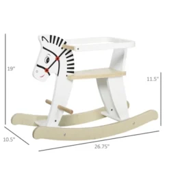 Qaba Wooden Rocking Horse Toddler Baby Ride-on Toys For Kids 3-6 Years With Classic Design & Wood Safety Bar White -LITTLE TIKES Shop GUEST 40c9549b 8b38 40d0 b0d3 41ee62fd5a63