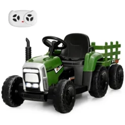 Costway 12V Kids Ride On Tractor With Trailer Ground Loader W/ RC & Lights RedPinkGreen -LITTLE TIKES Shop GUEST 413971ec a0ec 43ac ba76 d07def0085c2