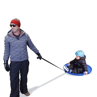 GoSports 29 Inch Heavy-Duty Winter Snow Saucer With Padded Seat And Tow Strap 2 GoSports 29 Inch Heavy-Duty Winter Snow Saucer With Padded Seat And Tow Strap - Image 2