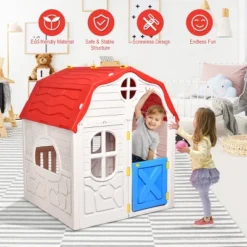 Costway Kids Cottage Playhouse Foldable Plastic Play House Indoor Outdoor Toy Portable -LITTLE TIKES Shop GUEST 42d9ca03 559b 48e3 9d5c 3976e1b4a921