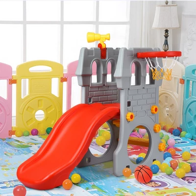 Children Castle Slide Play Slide With Basketball Hoop And Telescope Toy 8 Children Castle Slide Play Slide With Basketball Hoop And Telescope Toy - Image 8