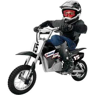 Razor MX400 Dirt Rocket Kids Ride On 24V Electric Toy Motocross Motorcycle Dirt Bike, Speed 14 MPH, For Kids Ages 13+ Or 140 Pounds Max Weight, Black 4 Razor MX400 Dirt Rocket Kids Ride On 24V Electric Toy Motocross Motorcycle Dirt Bike, Speed 14 MPH, For Kids Ages 13+ Or 140 Pounds Max Weight, Black - Image 4
