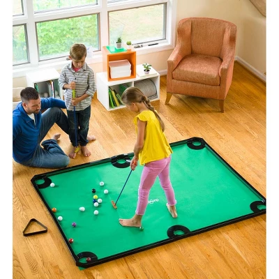HearthSong - Golf Pool Indoor Family Game-Includes Two Golf Clubs, 16 Balls, Green Mat, And Rails For Kids 14 HearthSong - Golf Pool Indoor Family Game-Includes Two Golf Clubs, 16 Balls, Green Mat, And Rails For Kids - Image 14