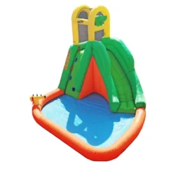 Magic Time International MT 91452 Large Splash Fun Giant Slide Backyard Inflatable Water Park Splash Pad With Auto Dump Bucket And Water Blaster