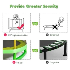 Costway 7 FT Kids Trampoline W/Safety Enclosure Net Spring Pad Indoor Outdoor Heavy Duty YellowBlue -LITTLE TIKES Shop GUEST 4506647d f8a4 48b8 9e11 371bdb641dcf