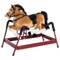Qaba Durable Kids Plush Spring Style Horse Bouncing Rocker Toy With Realistic Sounds -LITTLE TIKES Shop GUEST 475ef603 f095 40f4 b630 e68f3f71bda8