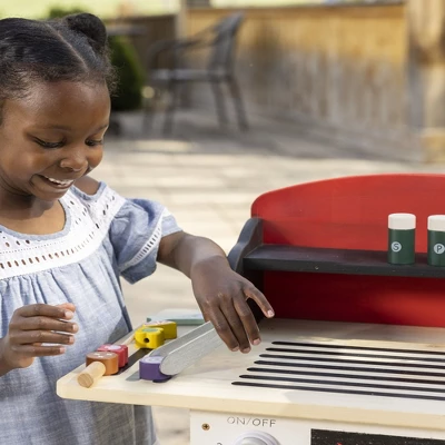 HearthSong Junior Grill Master's Pretend Play Wooden BBQ Grill Set With Accessories 5 HearthSong Junior Grill Master's Pretend Play Wooden BBQ Grill Set With Accessories - Image 5