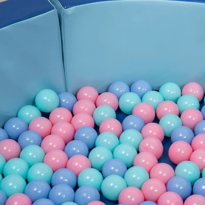 Outsunny Indoor/Outdoor Memory Foam Ball Pit For Toddlers 1-3 Sensory Toy, Blue 5 Outsunny Indoor/Outdoor Memory Foam Ball Pit For Toddlers 1-3 Sensory Toy, Blue - Image 5