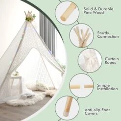 Costway 85'' Height 5 Sides Huge Lace Play Tent For Kids Adult Wedding W/ Light Strings -LITTLE TIKES Shop GUEST 48009e23 0c27 477d 880d 98cf8aaf09ef