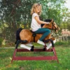 Qaba Durable Kids Plush Spring Style Horse Bouncing Rocker Toy With Realistic Sounds