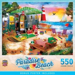 MasterPieces 550 Piece Jigsaw Puzzle - Oceanside Camping - 18"x24"