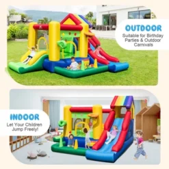 Costway Colorful Rainbow Kids Inflatable Bounce Castle With 50 Ocean Balls & 735W Blower 11 Costway Colorful Rainbow Kids Inflatable Bounce Castle With 50 Ocean Balls & 735W Blower -LITTLE TIKES Shop GUEST 48e559b7 06ab 4d17 bf5f 77f471514d33