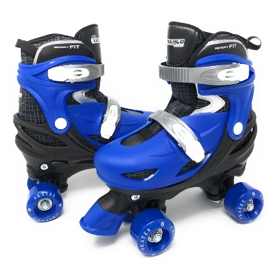Chicago Skates Deluxe Kids' Quad Roller Skate Combo Set - Black/Blue 7 Chicago Skates Deluxe Kids' Quad Roller Skate Combo Set - Black/Blue - Image 7