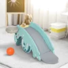 Qaba 3-in-1 Kids Portable Slide Rocking Horse Toy With Basketball Hoop For Age 3-5 Boys And Girls