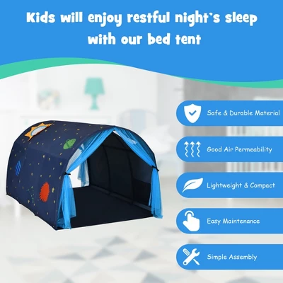 Costway Kids Bed Tent Play Tent Portable Playhouse Twin Sleeping W/Carry Bag Pink/Purple/Blue 9 Costway Kids Bed Tent Play Tent Portable Playhouse Twin Sleeping W/Carry Bag Pink/Purple/Blue - Image 9