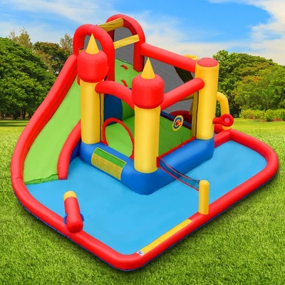 Costway Inflatable Water Slide Jumping Bounce House Bouncy Splash Park 2 Costway Inflatable Water Slide Jumping Bounce House Bouncy Splash Park - Image 2