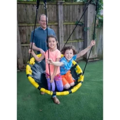 Jumpking JKBK-UFO Backyard 360 Degree Outdoor Backyard Play Adjustable Height UFO Hanging Tree Swing Set, Yellow