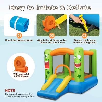 Costway Inflatable Bounce House Jumper Castle Kids Playhouse With 550W Blower 6 Costway Inflatable Bounce House Jumper Castle Kids Playhouse With 550W Blower - Image 6