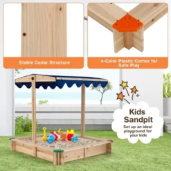 Costway Kids Wooden Sandbox With Height Adjustable & Rotatable Canopy Outdoor Playset 14 Costway Kids Wooden Sandbox With Height Adjustable & Rotatable Canopy Outdoor Playset -LITTLE TIKES Shop GUEST 4bb811b0 40a0 4d30 b123 87e0065747b8