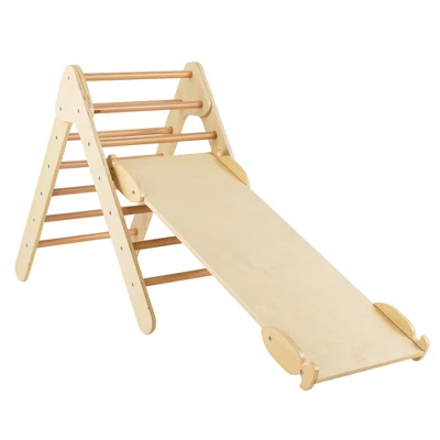 Costway 3-in-1 Wooden Climbing Triangle Set Triangle Climber W/ Ramp 3 Costway 3-in-1 Wooden Climbing Triangle Set Triangle Climber W/ Ramp - Image 3