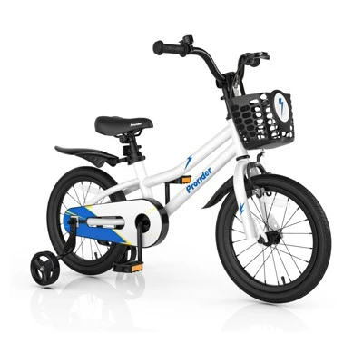 Costway 16'' Kid's Bike With Removable Training Wheels & Basket For 4-7 Years Old White/Blue/Red/Skyblue 9 Costway 16'' Kid's Bike With Removable Training Wheels & Basket For 4-7 Years Old White/Blue/Red/Skyblue - Image 9