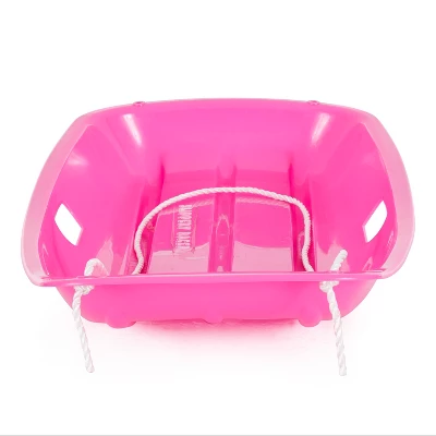 Slippery Racer Downhill Sprinter Flexible Kids Toddler Plastic Cold-Resistant Toboggan Snow Sled With Pull Rope And Handles, Pink 4 Slippery Racer Downhill Sprinter Flexible Kids Toddler Plastic Cold-Resistant Toboggan Snow Sled With Pull Rope And Handles, Pink - Image 4