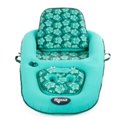 Aqua Leisure Campania 2 In 1 Convertible Water Lounger Recliner And Luxurious Inflatable Pool Float With Drink Caddy, Teal Floral Print -LITTLE TIKES Shop GUEST 4eb359de f458 4245 87f4 d82acd306b9c