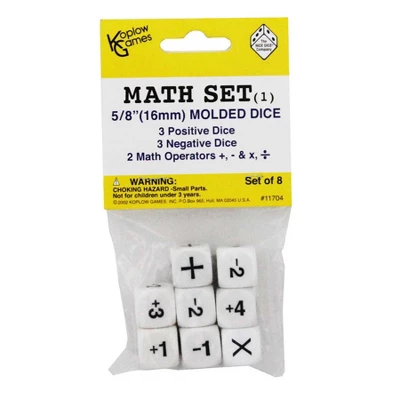 Koplow Games Positive/Negative Dice Set, 8 Per Set, 6 Sets 1 Koplow Games Positive/Negative Dice Set, 8 Per Set, 6 Sets
