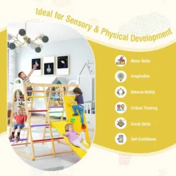 Costway 8-in-1 Jungle Gym Playset, Wooden Climber Play Set With Monkey Bars Colorful/Natural -LITTLE TIKES Shop GUEST 4f58205d 48fb 4b26 87c5 163c1b03abbb