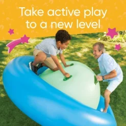 Hearthsong Rock With It Giant Inflatable Dome Rocker Bouncer With 6 Handles For Kids Outdoor Active Play