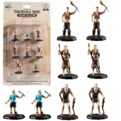 Monster Townsfolk Mini Fantasy Figures - 8pc Hand-Painted Peasant Non Player Character NPC Miniatures - 1"