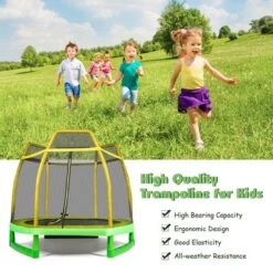 Costway 7 FT Kids Trampoline W/Safety Enclosure Net Spring Pad Indoor Outdoor Heavy Duty YellowBlue -LITTLE TIKES Shop GUEST 4fe49e2f c2f4 4ad6 bee5 643701d218c2