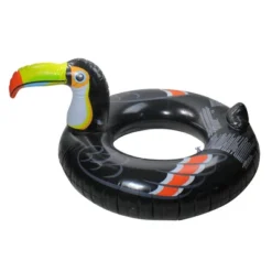 Pool Central 52" Giant Inflatable 1-Person Toucan Pool Ring Float - Black/Yellow