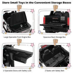 Costway 12V Licensed GMC Kids Ride On Police Car 2-Seater Truck W/Remote Control & Music -LITTLE TIKES Shop GUEST 5050e7e0 ae13 45e2 a083 8c377f45bd18