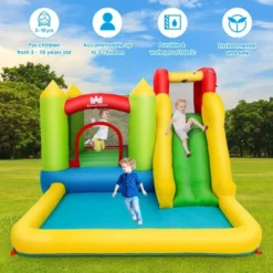 Costway Inflatable Bounce House Water Slide Jump Bouncer With Climbing Wall And Splash Pool Blower Excluded -LITTLE TIKES Shop GUEST 50a3d1ea 79d6 48a0 a8f3 3c441dabcff5