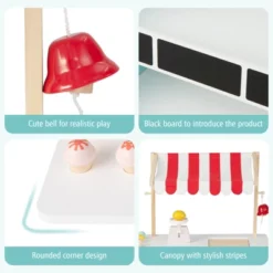 Costway Kids Ice Cream Cart Wooden Toddler Farmers Market Stand W/ Chalkboard & Storage -LITTLE TIKES Shop GUEST 50b295c9 b16b 4d2e 97d4 eb1f2dc77484