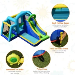 Costway Inflatable Bouncer Climbing Bounce House Kids Slide Park Ball Pit W/ 750W Blower -LITTLE TIKES Shop GUEST 518c920f 1f65 4213 a5ca c064f768d0fb