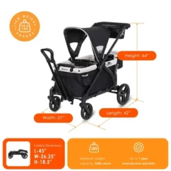 Baby Trend Expedition 2-in-1 Collapsible Stroller Wagon PLUS With Canopy, Storage Basket, 2 Storage Trays, And 6 Bottle Holders, Modern Khaki -LITTLE TIKES Shop GUEST 51dda7df fe45 41e9 b469 fd97fb3f7b8c