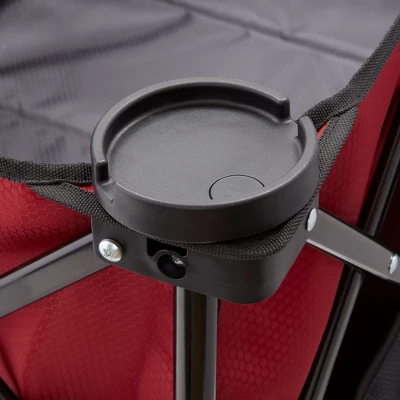 Gorilla Carts 7 Cubic Feet Foldable Collapsible Durable All Terrain Utility Pull Beach Wagon With Oversized Bed And Built In Cup Holders, Red 4 Gorilla Carts 7 Cubic Feet Foldable Collapsible Durable All Terrain Utility Pull Beach Wagon With Oversized Bed And Built In Cup Holders, Red - Image 4