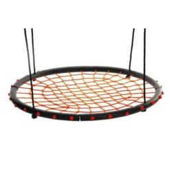Swinging Monkey Giant 40 Inch Diameter 400 Pound Weight Capacity Spider Web Fabric Outdoor Tree Saucer Swing, Orange