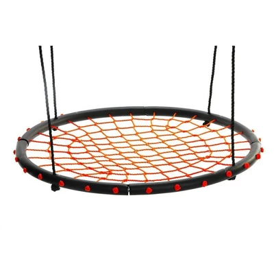 Swinging Monkey Giant 40 Inch Diameter 400 Pound Weight Capacity Spider Web Fabric Outdoor Tree Saucer Swing, Orange 1 Swinging Monkey Giant 40 Inch Diameter 400 Pound Weight Capacity Spider Web Fabric Outdoor Tree Saucer Swing, Orange