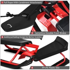 Costway Kids Snow Racer Sled Steering Wheel Double Brakes Pull Rope Red -LITTLE TIKES Shop GUEST 52aaa94a 8fd0 4cc5 a3e7 71ba2f480beb