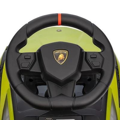Aosom Licensed Lamborghini SIAN FKP 37 Ride On Push Car With Music & Storage, Sit And Scoot Ride On With Headlights, Steering Wheel, Age 1.5-4, Green 4 Aosom Licensed Lamborghini SIAN FKP 37 Ride On Push Car With Music & Storage, Sit And Scoot Ride On With Headlights, Steering Wheel, Age 1.5-4, Green - Image 4