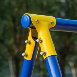 Outsunny Kids Metal Swing Set For Backyard, Outdoor Play Equipment, With Adjustable Swing Seat, Glider, Basket Hoop, Climb Ladder & Rope, A-Frame Stand, For 3-10 Years Old, Blue -LITTLE TIKES Shop GUEST 53e0c6a7 bfaa 4a0a 8f3d d96a5dd64091