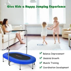 Costway Foldable Trampoline Double Mini Kids Fitness Rebounder W/ Adjustable Handle RedBlue -LITTLE TIKES Shop GUEST 54979d42 0b49 48dd b76c cf0817fb014f