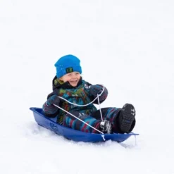 Lucky Bums Kids 35 Inch 1 Person Plastic Snow Toboggan Sled With Rope