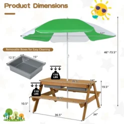 Babyjoy 3-in-1 Kids Picnic Table Outdoor Water Sand Table W/ Umbrella Play Boxes -LITTLE TIKES Shop GUEST 5889401a ef08 4203 ab95 0611bc164fb8